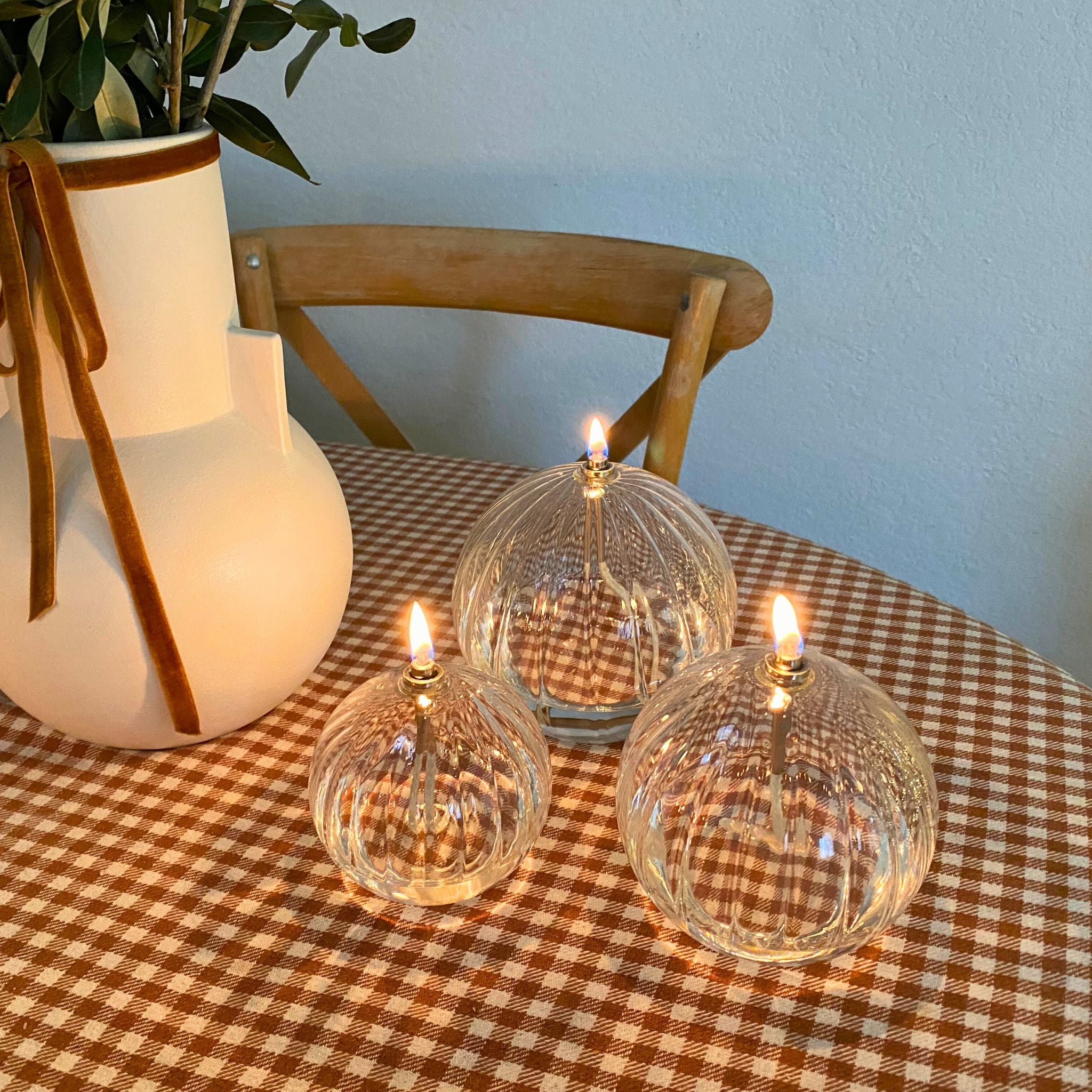 Bougie à huile striée