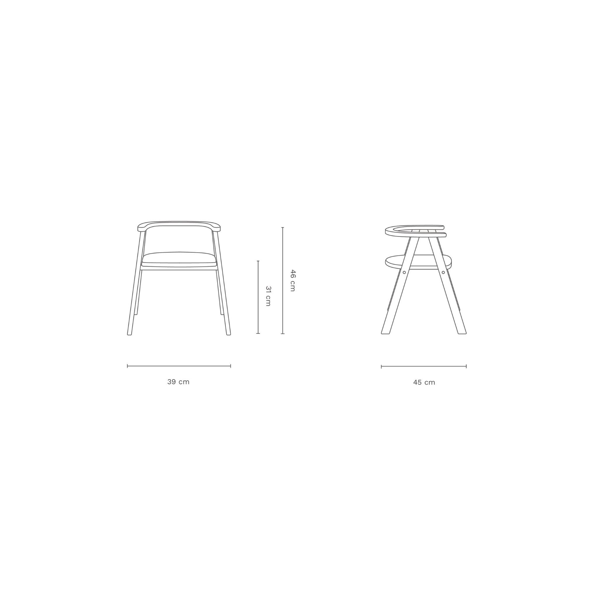 Chaise enfant en chêne massif