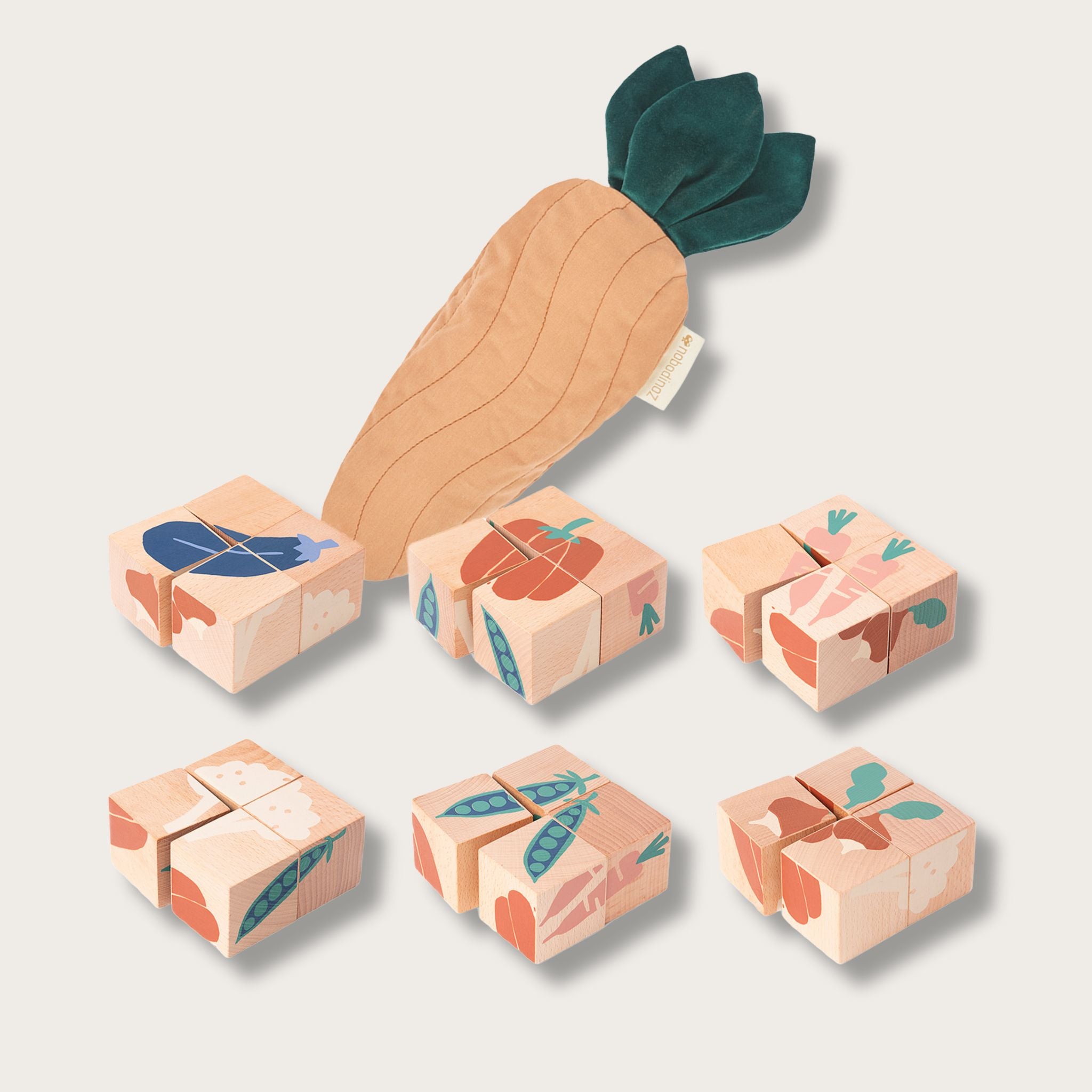 Cubes en bois Veggies