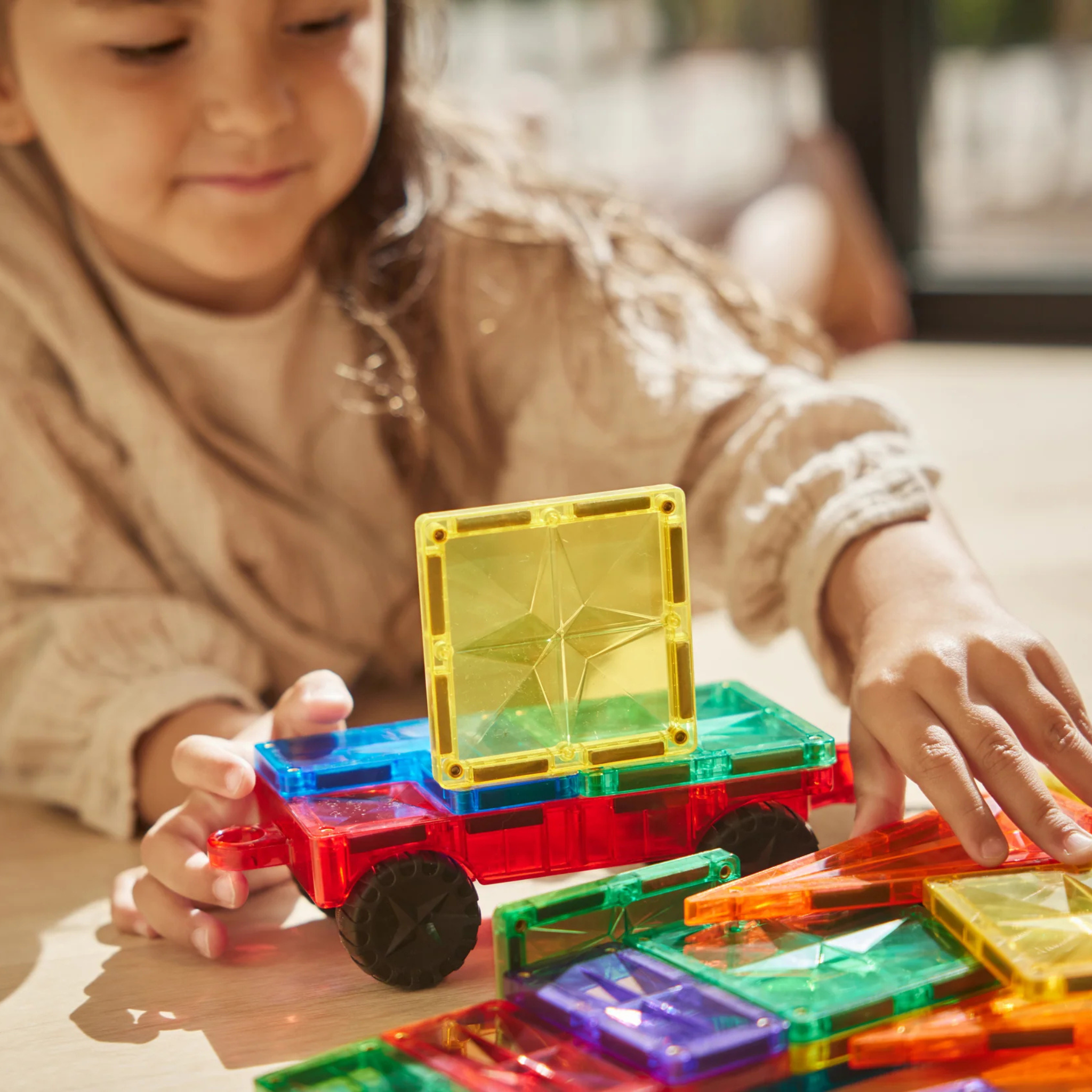 Blocs de construction magnétique Cleverclixx | Wheels Pack Intense 25 Pièces