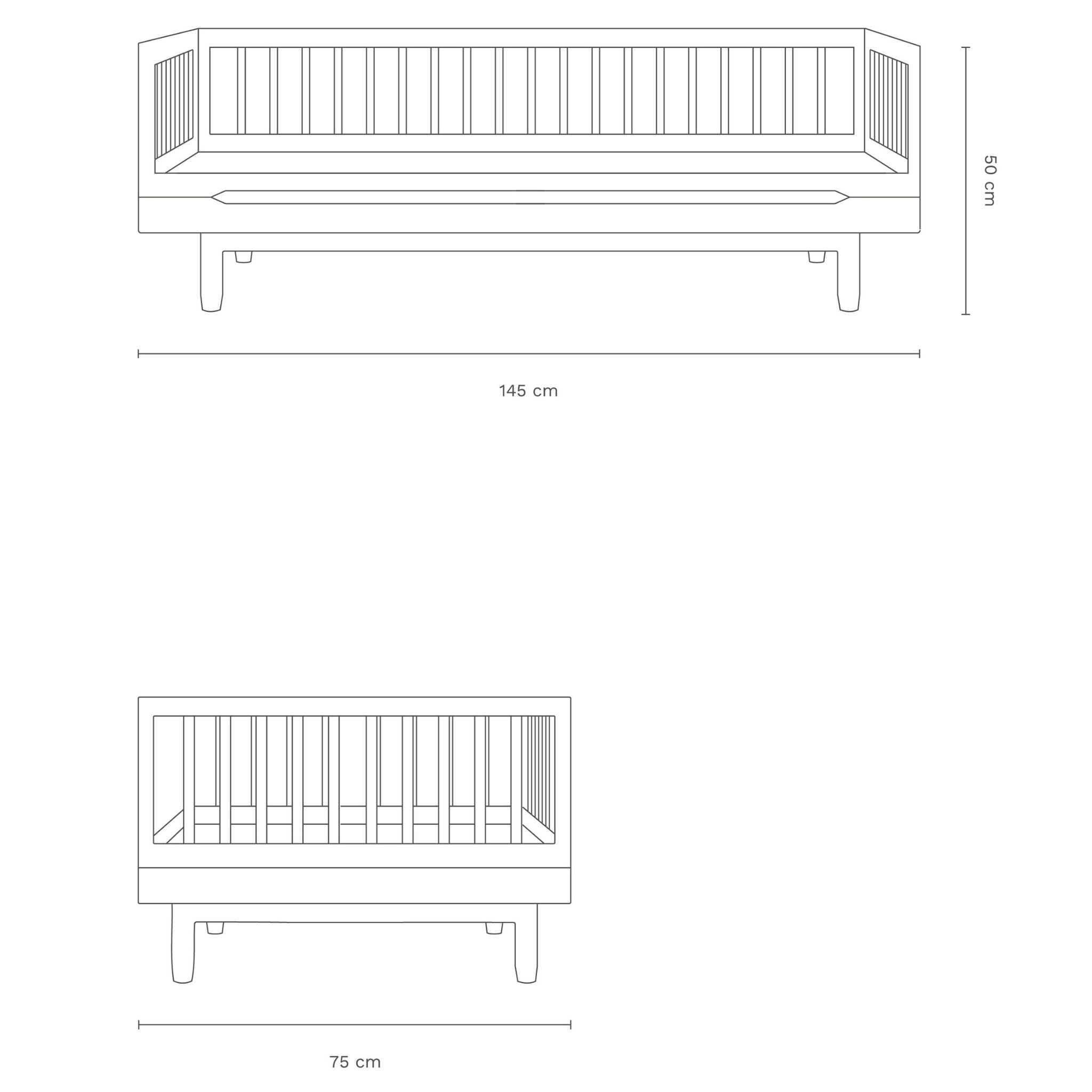 Lit évolutif bébé 140x70 en chêne massif Pure