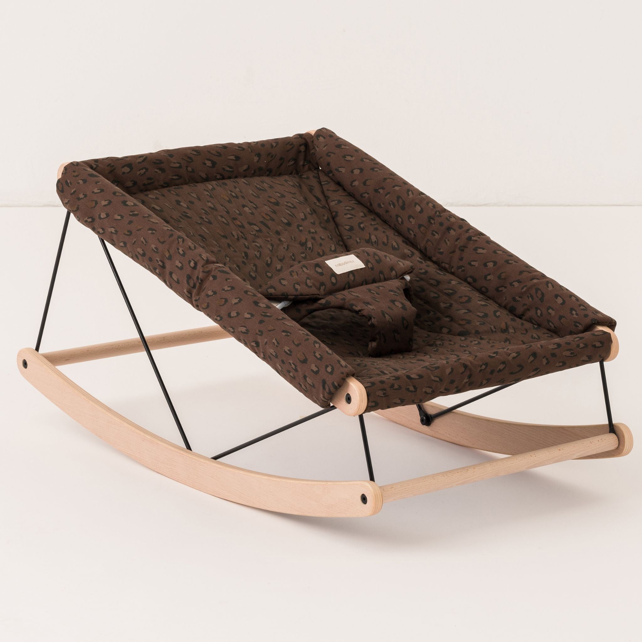 Transat bébé en bois et coton bio – Growing Green Leonie Brown