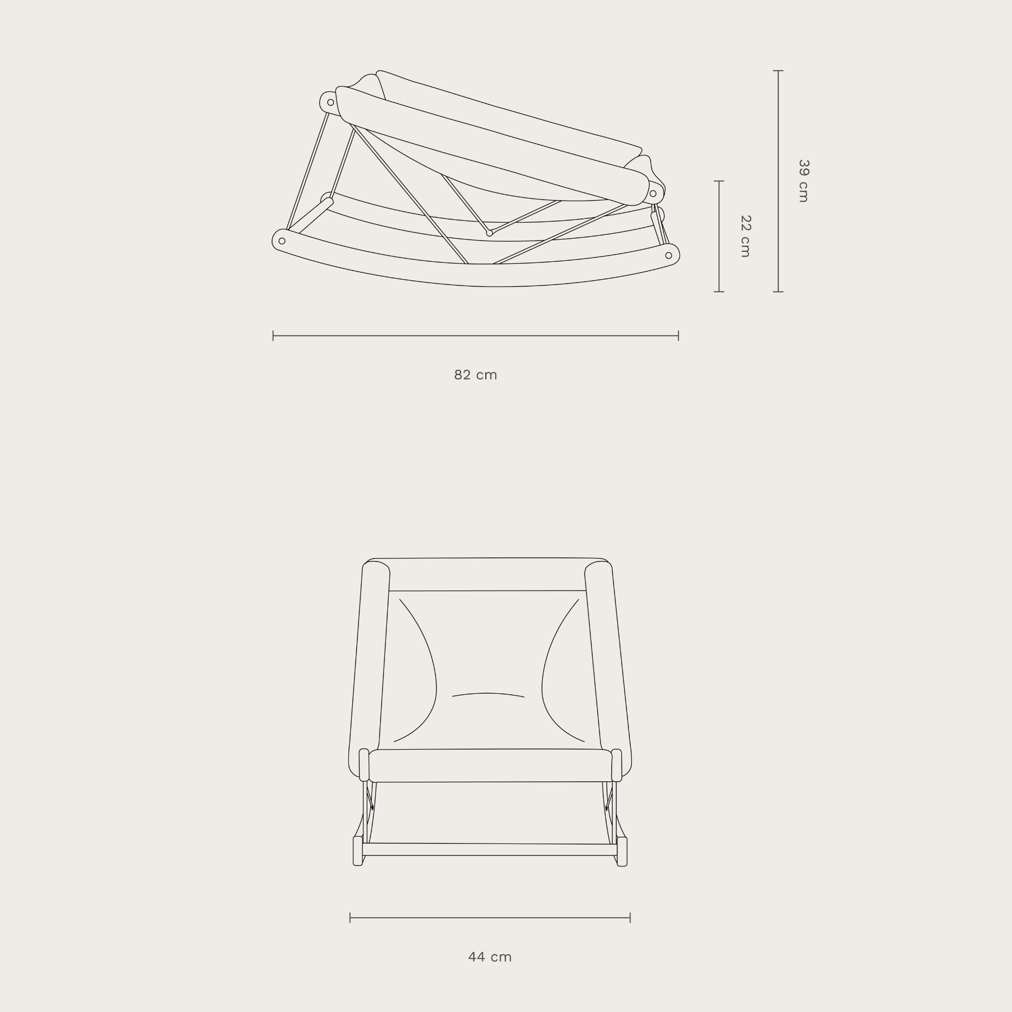 Transat bébé en bois et coton bio – Growing Green Leonie Brown