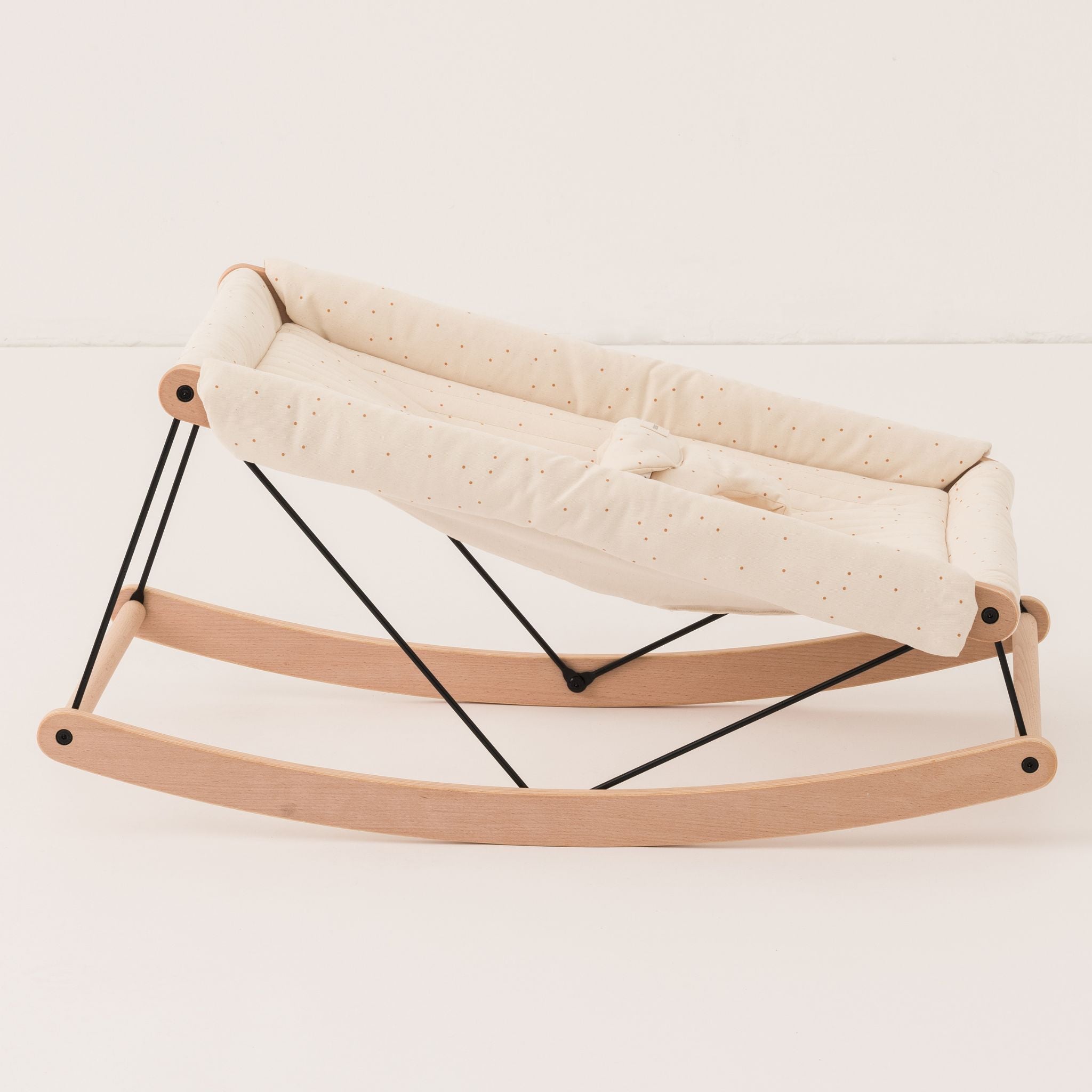 Transat bébé en bois et coton bio – Growing Green Natural Honey Sweet Dots