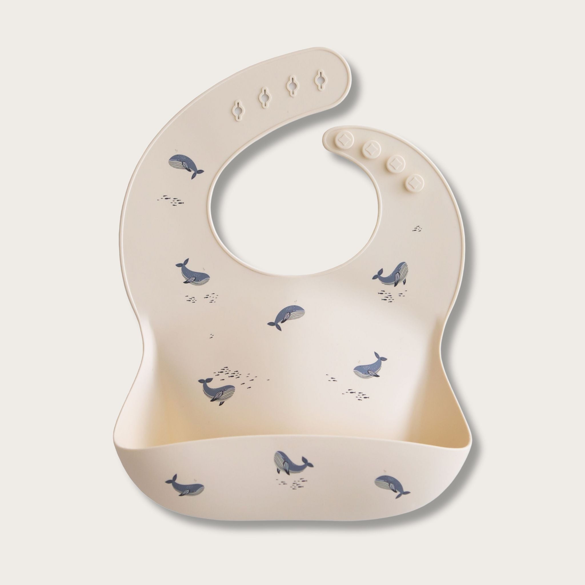 Bavoir lavable en silicone Baleines