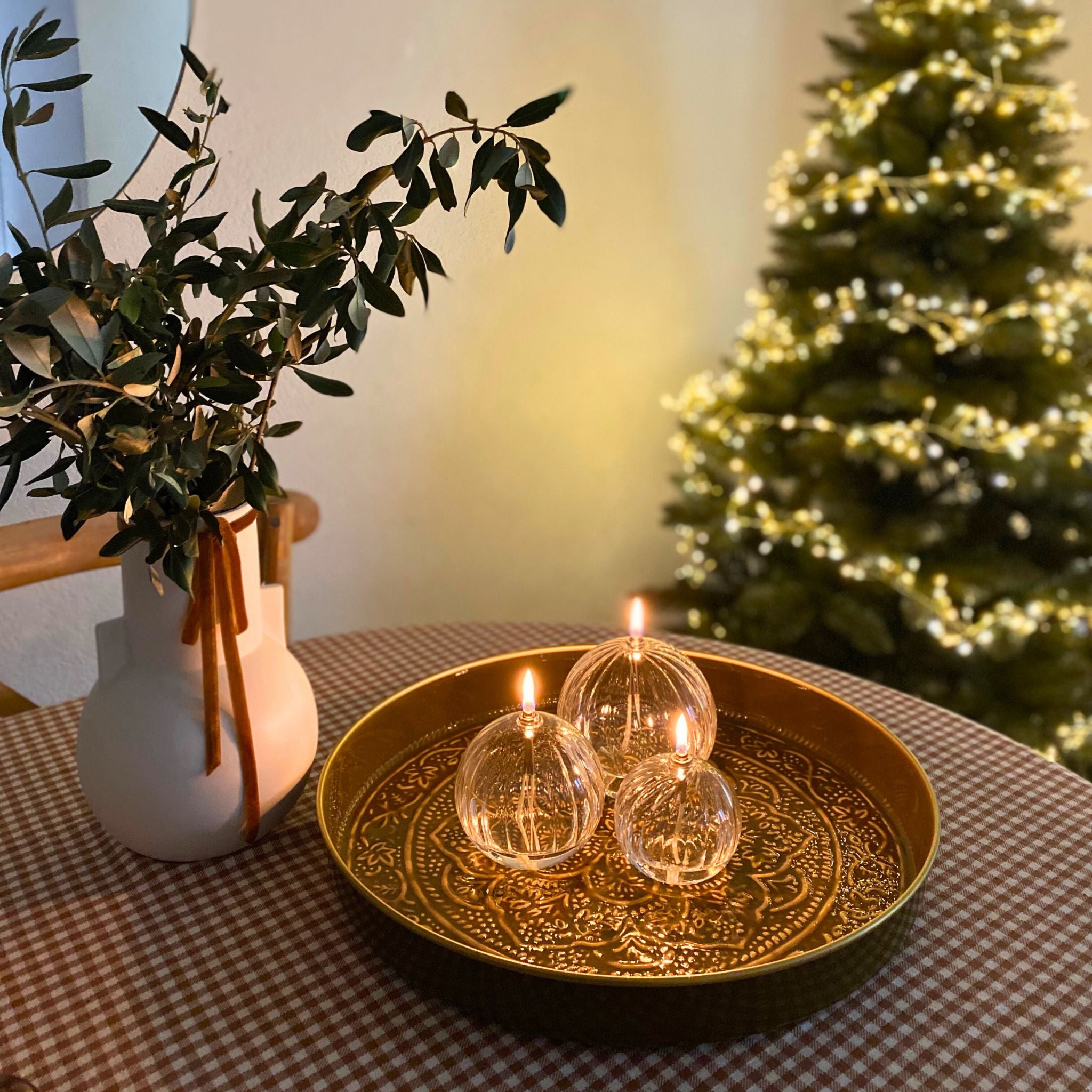 Bougie à huile striée