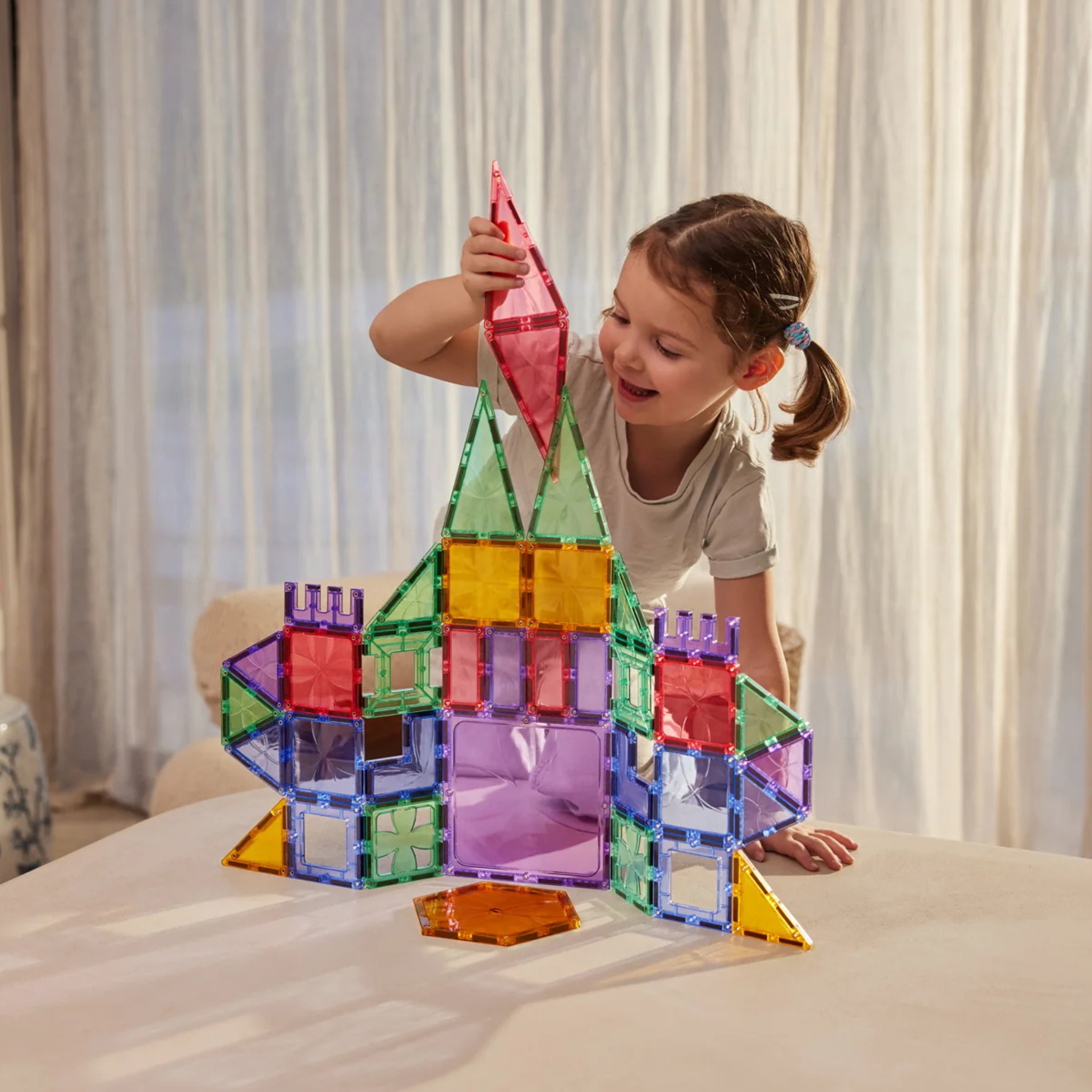 Blocs de construction magnétique Cleverclixx | Petite Pack Pastel Colour 36 Pièces