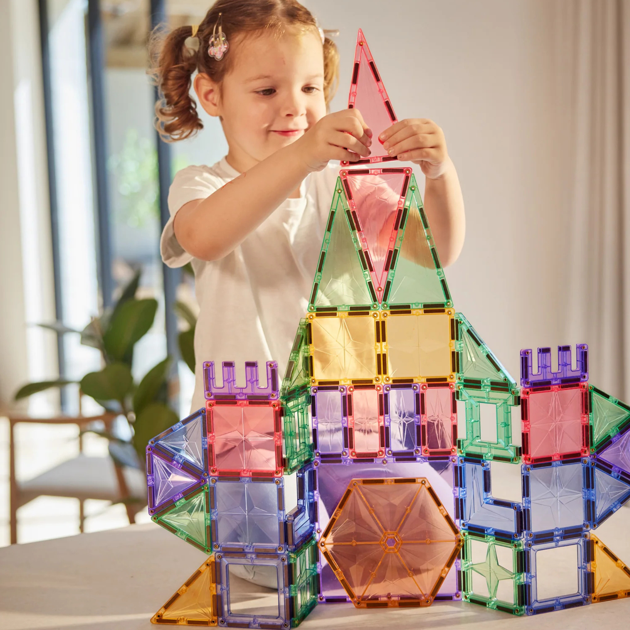 Blocs de construction magnétique Cleverclixx | Petite Pack Pastel Colour 36 Pièces