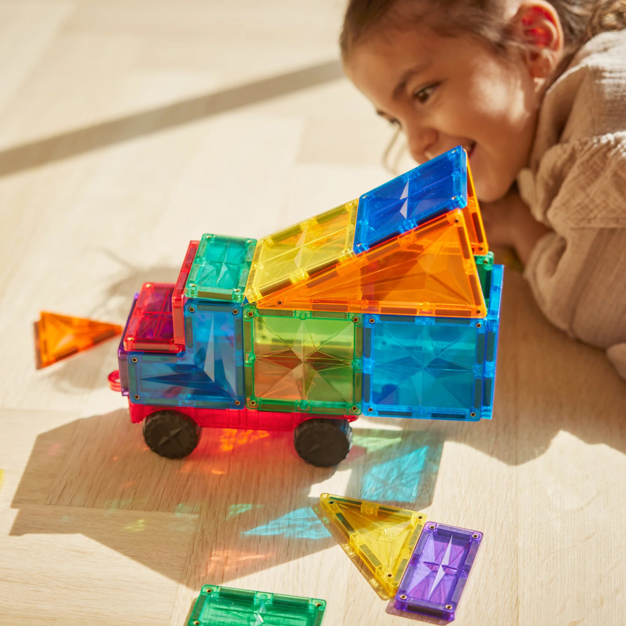 Blocs de construction magnétique Cleverclixx | Wheels Pack Intense 25 Pièces