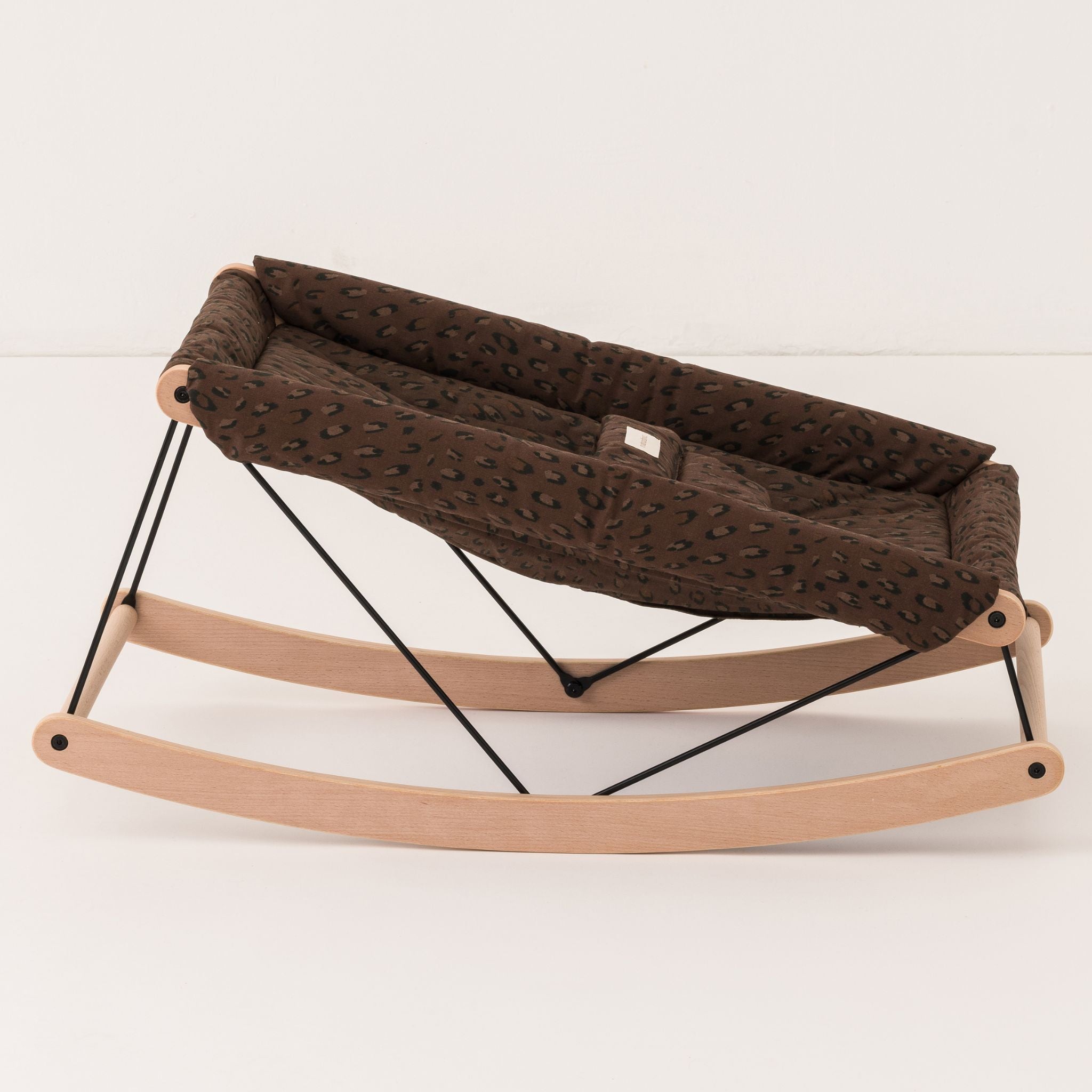 Transat bébé en bois et coton bio – Growing Green Leonie Brown