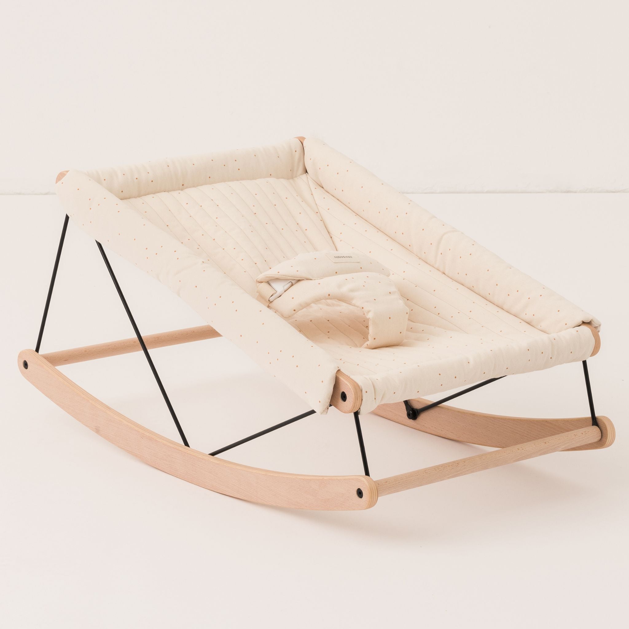 Transat bébé en bois et coton bio – Growing Green Natural Honey Sweet Dots